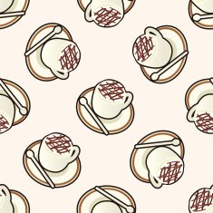 coffee cartoon seamless pattern background N7
