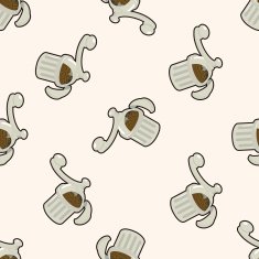 grinding coffee machine cartoon seamless pattern background N2