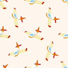 transportation airplane cartoon seamless pattern background N11