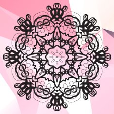 Mandala on triangles background N2