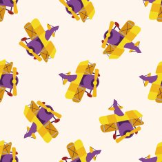 transportation airplane cartoon seamless pattern background N16