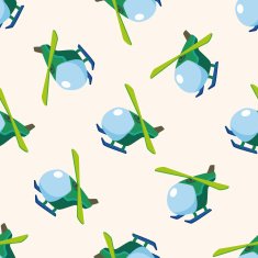 transportation Helicopters cartoon seamless pattern background