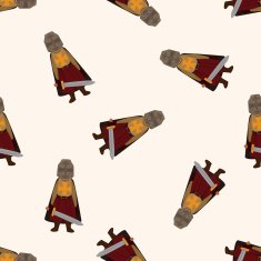 knight cartoon seamless pattern background N19