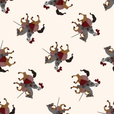 knight cartoon seamless pattern background N20