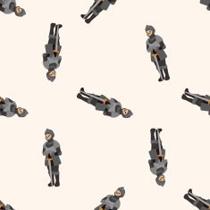 knight cartoon seamless pattern background N21