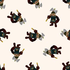 knight cartoon seamless pattern background N23
