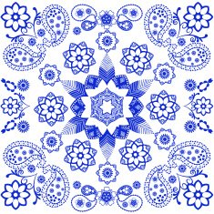 Floral with paisley on white background N2