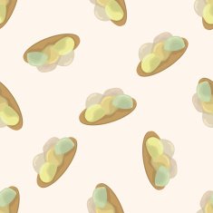 chinese food cartoon seamless pattern background N9