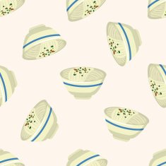 chinese food cartoon seamless pattern background N12