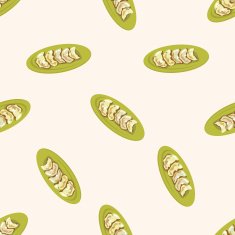 chinese food cartoon seamless pattern background N14