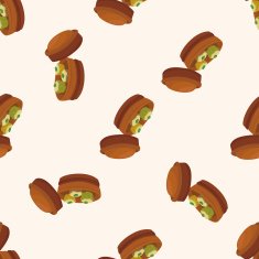chinese food cartoon seamless pattern background N15