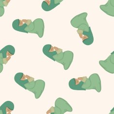 pastor and nun cartoon seamless pattern background N17