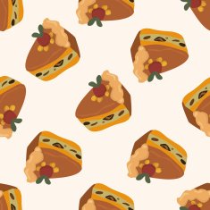 decorating cake 10 cartoon seamless pattern background N24