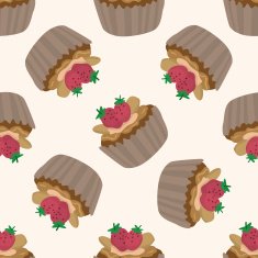 decorating cake 10 cartoon seamless pattern background N27