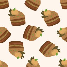 decorating cake 10 cartoon seamless pattern background N29