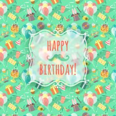 Birthday Party Celebration Background with emblem