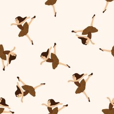 dancer cartoon seamless pattern background N11
