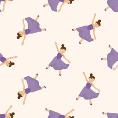 dancer cartoon seamless pattern background N13