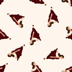 dancer cartoon seamless pattern background N14