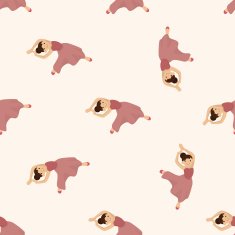 dancer cartoon seamless pattern background N17