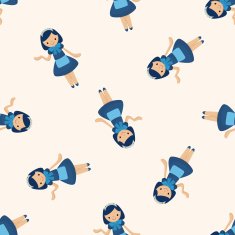 waiter cartoon seamless pattern background N11