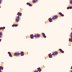 waiter cartoon seamless pattern background N14