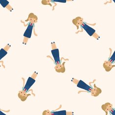 waiter cartoon seamless pattern background N15