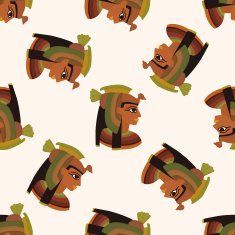 pharaoh cartoon seamless pattern background N22