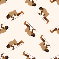 pharaoh cartoon seamless pattern background N23
