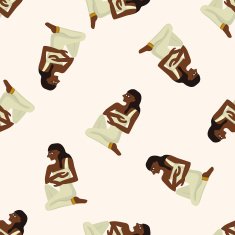 pharaoh cartoon seamless pattern background N26