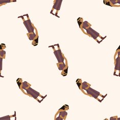 pharaoh cartoon seamless pattern background N27