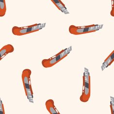 utility knife cartoon seamless pattern background