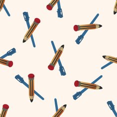 pencil and pen cartoon seamless pattern background N2