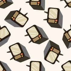 Home appliances theme tv cartoon seamless pattern background N4