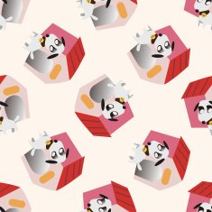 pet dog cartoon seamless pattern background