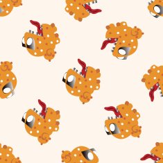 monster cartoon seamless pattern background N17