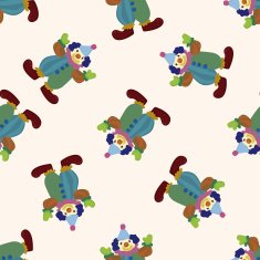 clowns cartoon seamless pattern background N12