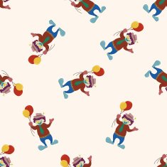 clowns cartoon seamless pattern background N15