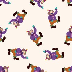 clowns cartoon seamless pattern background N16