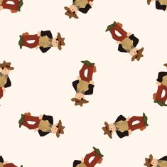 cowboy cartoon seamless pattern background N16