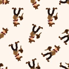 cowboy cartoon seamless pattern background N17