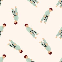 Taekwondo cartoon seamless pattern background N3