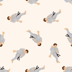 Taekwondo cartoon seamless pattern background N7