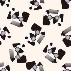 Audiotape cartoon seamless pattern background N32