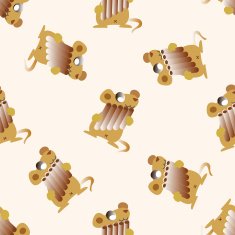 animal mouse playing instrument cartoon seamless pattern background N3