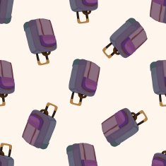 travel bag cartoon seamless pattern background N7