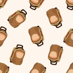 travel bag cartoon seamless pattern background N8
