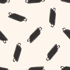 barbecue bakeware equipment cartoon seamless pattern background N2