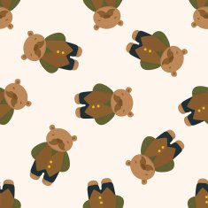 bear cartoon seamless pattern background N6