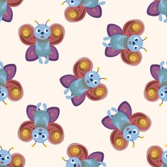butterfly cartoon seamless pattern background N5